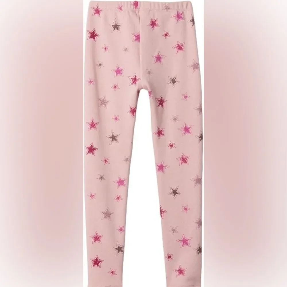 GAP Pink Stars Kids Cozy-Lined Leggings